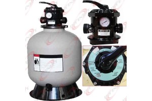 19" Sand Filter w/6 Way Valve HI-Flo & Base for Above In Ground Swimming Pool